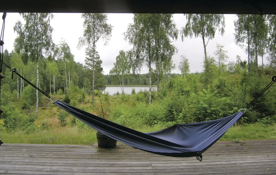 The hammock overlooking the lake